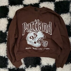 Portland Oregon Brown Crop Sweater